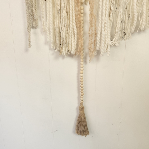 Boho Yarn Driftwood Wall Hanging Hand Woven Abstract Tapestry Bohemian Decor - Picture 6 of 9